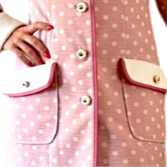 Vintage LILLI ANN San Francisco Rose Polka Dot Coat Size Small - Picture 6 of 10